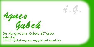 agnes gubek business card